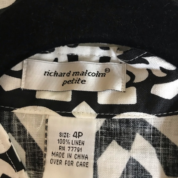 Richard Malcolm Petites Black & White Linen Jacket - Picture 6 of 8